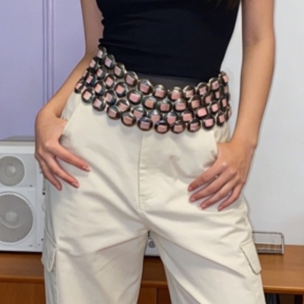 Pink and Silver Women's Belt